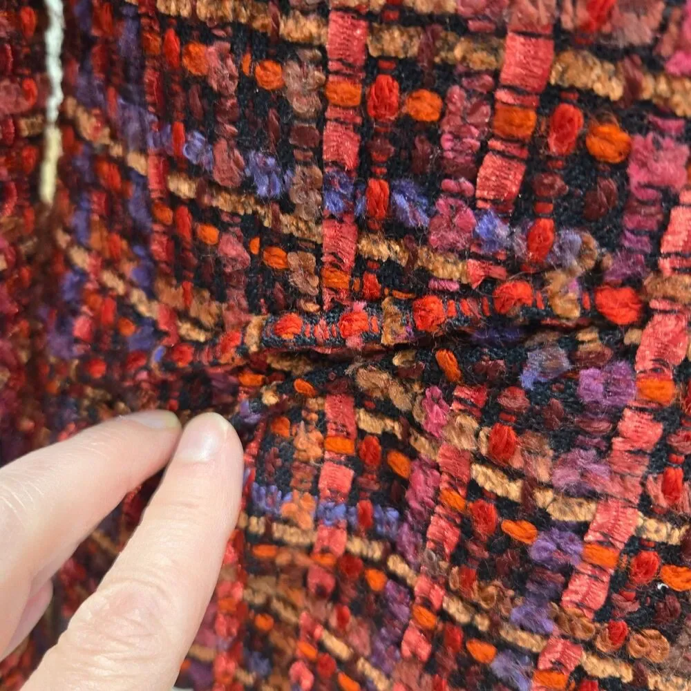 VTG Carlisle Womens Blazer Jacket Size 6 Red Purple Tweed Wool Blend Boucle Lady